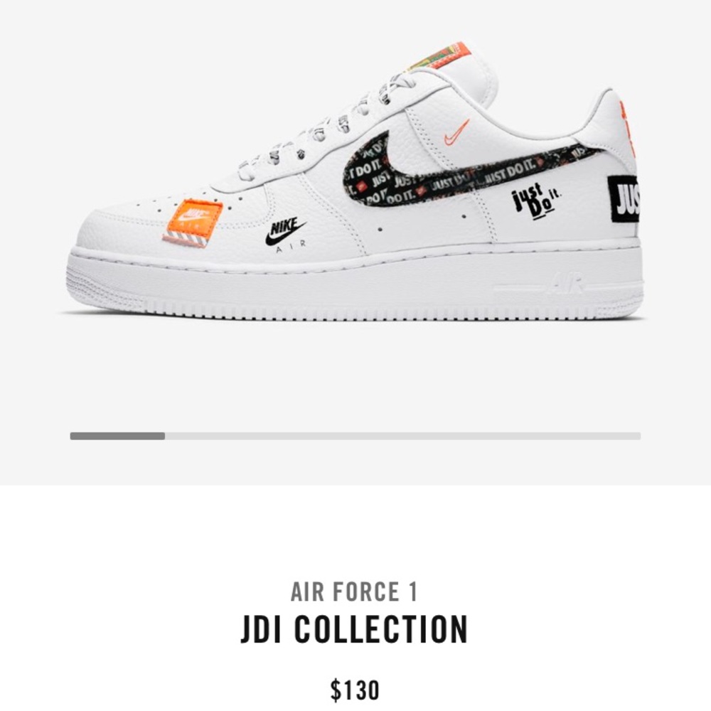 Unisex Nike air force 1 ‘just do it’
